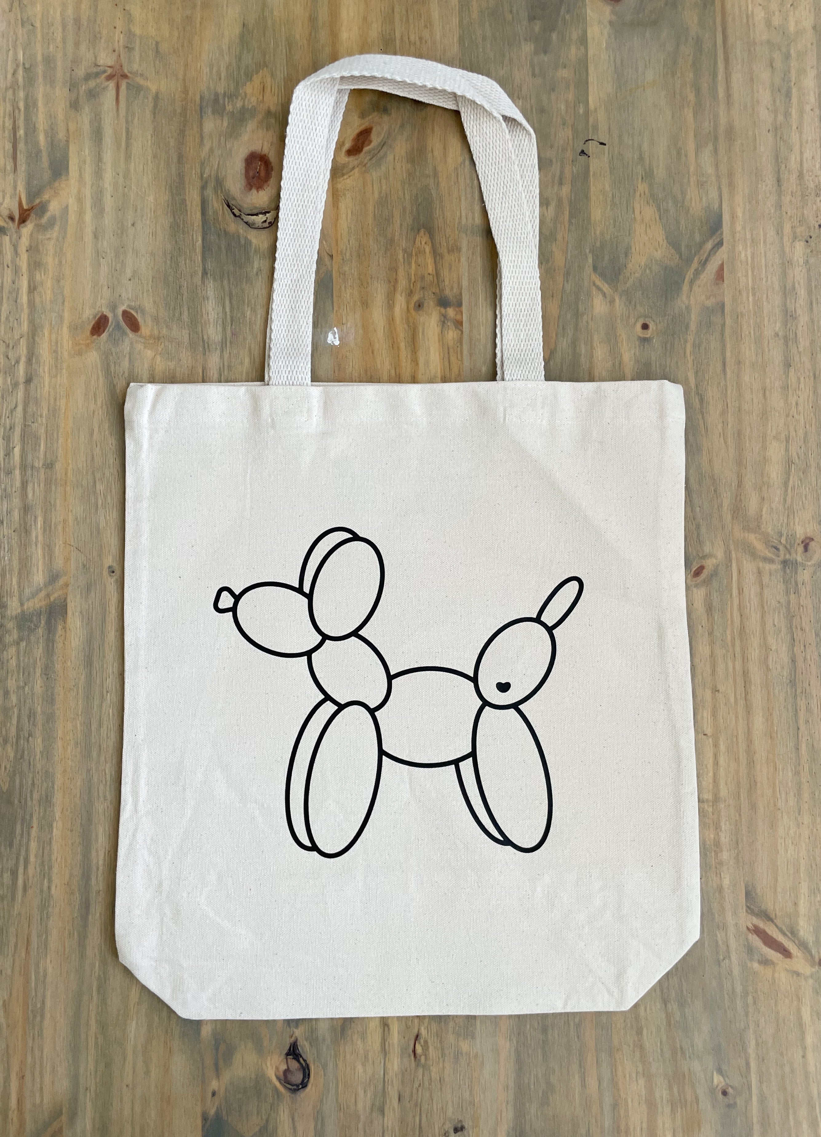 ballon doggy tote bag
