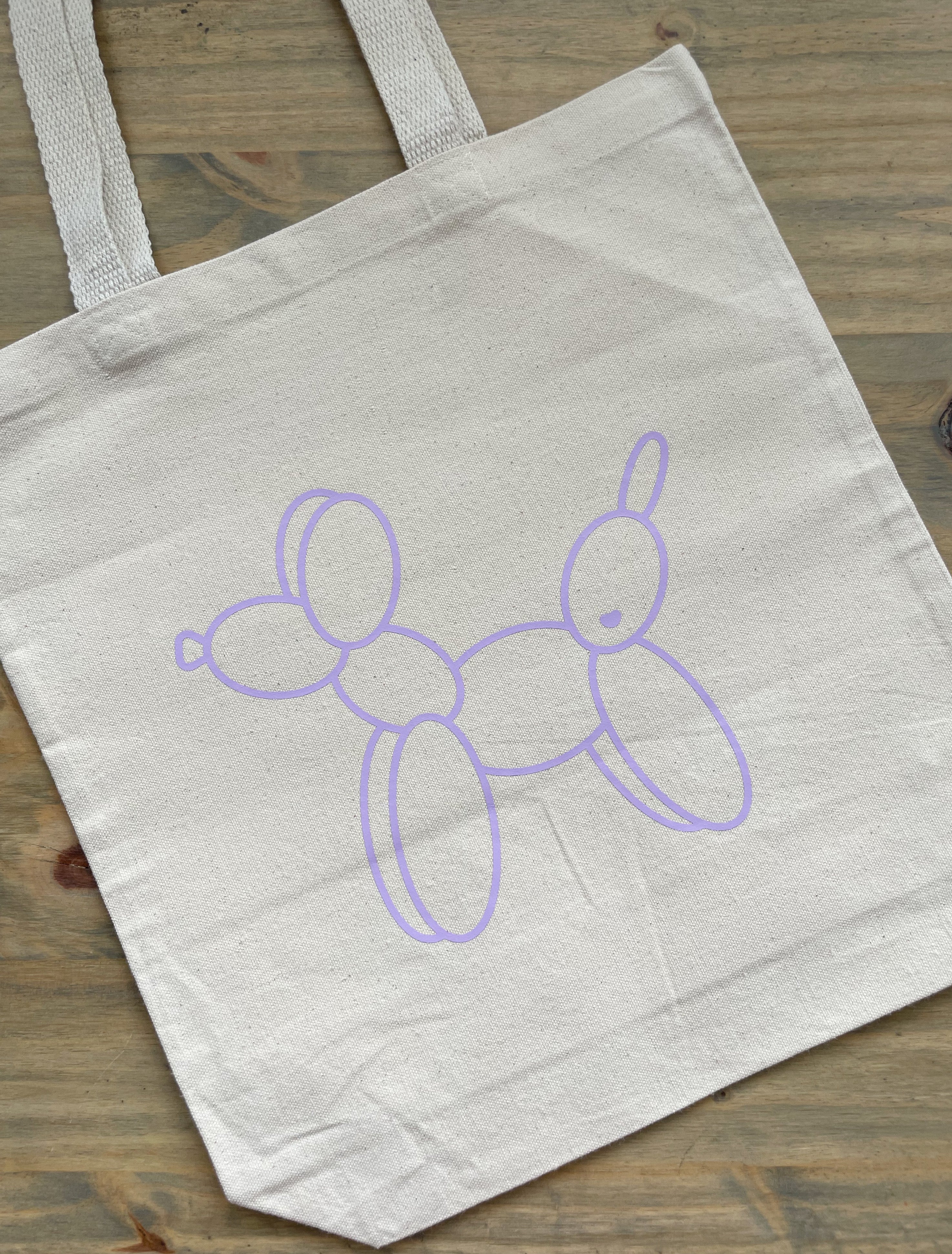 ballon doggy tote bag
