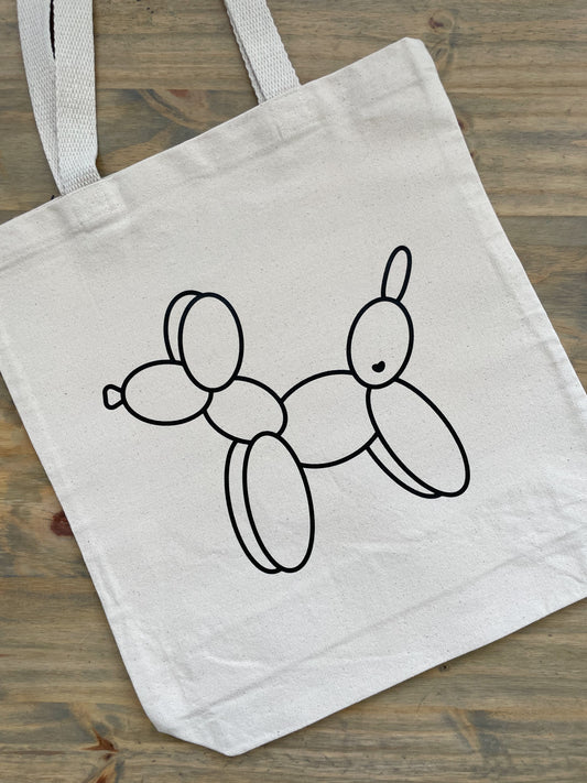 ballon doggy tote bag